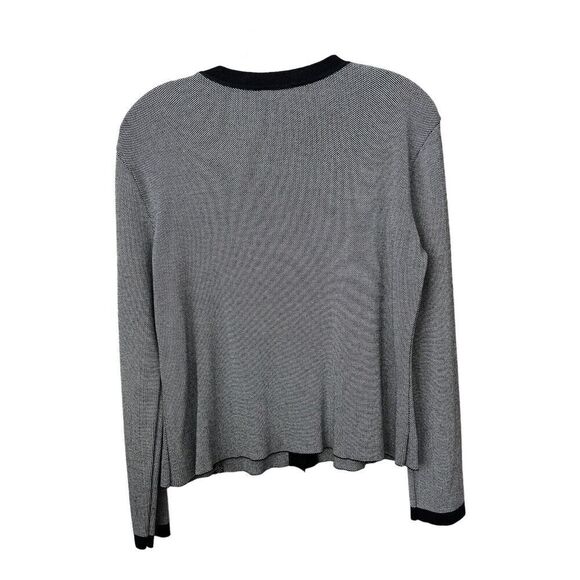 Talbots Cardigan Sweater Blazer Womens Small Button Up Black Office Stretch - Picture 2 of 9